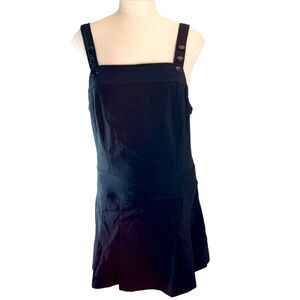 Lucy Paris Pinafore Adjustable Strap Dress Black Size M Dark Academia Wh…
